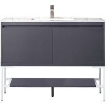 Load image into Gallery viewer, James Martin Milan 47.3&quot; Modern Grey Glossy - Glossy White Single Vanity- James Martin