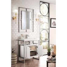 Load image into Gallery viewer, James Martin Boston 31.5&quot; Stainless Steel Sink Console With Storage Cabinet