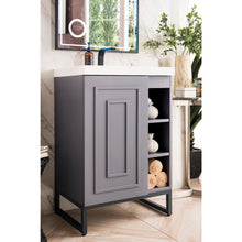 Load image into Gallery viewer, James Martin Alicante&#39; 24&quot; Grey Smoke-Matte Black Single Vanity Cabinet