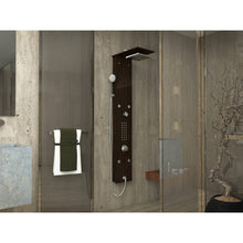 Load image into Gallery viewer, Rite 60.75 in. 28-Jetted Full Body Shower Panel with Heavy Rain Shower and Spray Wand in Mahogany Style Deco-Glass- Anzzi