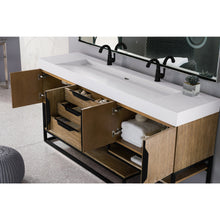 Load image into Gallery viewer, James Martin Columbia 72&quot; Latte Oak - Matte Black Double Vanity