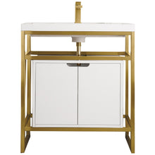 Load image into Gallery viewer, James Martin Boston 31.5&quot; Stainless Steel Sink Console With Storage Cabinet- James Martin