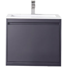 Load image into Gallery viewer, James Martin Milan 23.6&quot; Modern Grey Glossy Single Vanity- James Martin