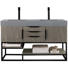 Load image into Gallery viewer, James Martin Columbia 59&quot; Ash Gray - Matte Black Double Vanity- James Martin