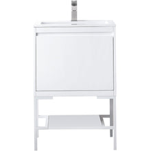 Load image into Gallery viewer, James Martin Milan 23.6&quot; Glossy White Single Vanity with Base- James Martin