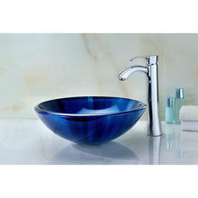 Load image into Gallery viewer, Meno Series Deco-Glass Vessel Sink in Lustrous Blue- Anzzi