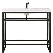Load image into Gallery viewer, James Martin Boston 39.5&quot; Matte Black Stainless Steel Sink Console- James Martin