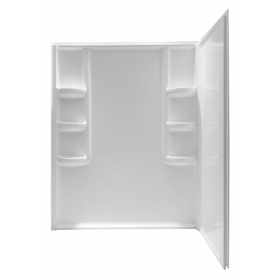 Vasu 60 in. x 36 in. x 74 in. 2-piece DIY Friendly Corner Shower Surround in White- Anzzi