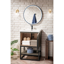 Load image into Gallery viewer, James Martin Columbia 24&quot; Ash Gray - Matte Black Single Vanity