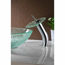 Load image into Gallery viewer, Choir Series Deco-Glass Vessel Sink in Crystal Clear Mosaic with Matching Chrome Waterfall Faucet- Anzzi