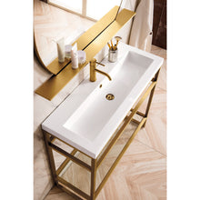 Load image into Gallery viewer, James Martin Boston 39.5&quot; Stainless Steel Sink Console with Cabinet