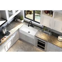 Load image into Gallery viewer, Roine Farmhouse Reversible Apron Front Solid Surface 30 in. Single Basin Kitchen Sink in White- Anzzi