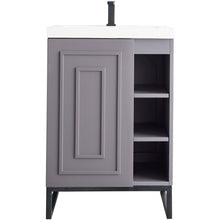 Load image into Gallery viewer, James Martin Alicante&#39; 24&quot; Grey Smoke-Matte Black Single Vanity Cabinet- James Martin