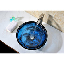 Load image into Gallery viewer, Thalu Series Deco-Glass Vessel Sink in Sapphire Wisp- Anzzi