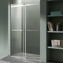 Load image into Gallery viewer, Kahn Series 60 in. x 76 in. Frameless Sliding Shower Door with Horizontal Handle in Chrome- Anzzi