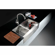 Load image into Gallery viewer, ELYSIAN Series 36 in. Farm House 40/60 Dual Basin Handmade Stainless Steel Kitchen Sink- Anzzi