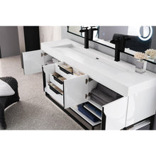 Load image into Gallery viewer, James Martin Columbia 72&quot; Glossy White - Matte Black Double Vanity