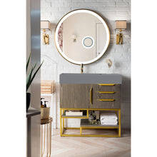 Load image into Gallery viewer, James Martin Columbia 36&quot; Ash Gray - Radiant Gold Single Vanity