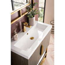 Load image into Gallery viewer, James Martin Columbia 31.5&quot; Ash Gray - Radiant Gold Single Vanity