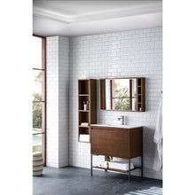 Load image into Gallery viewer, James Martin Milan 31.5&quot; Mid Century Walnut - Matte Black Single Vanity with Base