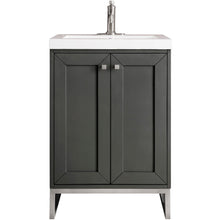 Load image into Gallery viewer, James Martin Chianti 24&quot; Mineral Grey - Brushed Nickel Single Vanity- James Martin