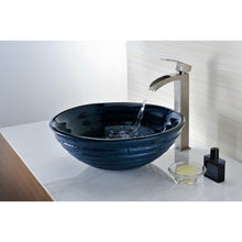 Load image into Gallery viewer, Rongomae Series Deco-Glass Vessel Sink in Coiled Blue- Anzzi