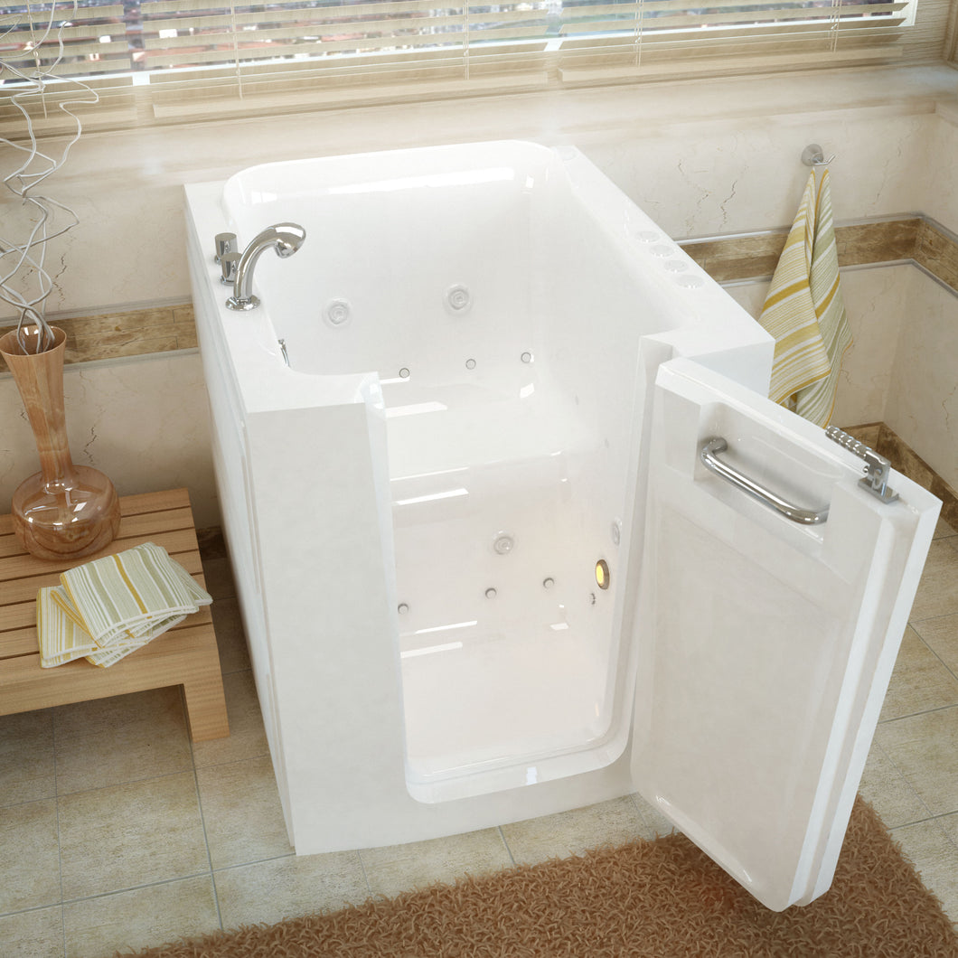 MediTub Walk-In 32 x 38 Right Door White Whirlpool & Air Jetted Walk-In Bathtub- Meditub