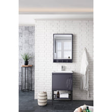 Load image into Gallery viewer, James Martin Milan 23.6&quot; Modern Grey Glossy - Matte Black Single Vanity with Base