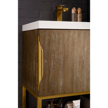 Load image into Gallery viewer, James Martin Columbia 24&quot; Latte Oak - Radiant Gold Single Vanity