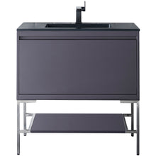 Load image into Gallery viewer, James Martin Milan 35.4&quot; Modern Grey - Brushed Nickel Single Vanity- James Martin