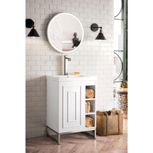 Load image into Gallery viewer, James Martin Alicante&#39; 24&quot; Glossy White-Brushed Nickel Single Vanity Cabinet