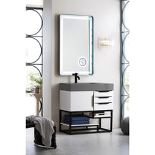 Load image into Gallery viewer, James Martin Columbia 36&quot; Glossy White - Matte Black Single Vanity