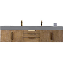 Load image into Gallery viewer, James Martin Mercer Island 72&quot; Latte Oak - Radiant Gold Double Vanity- James Martin