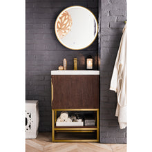 Load image into Gallery viewer, James Martin Columbia 24&quot; Coffee Oak - Radiant Gold Single Vanity
