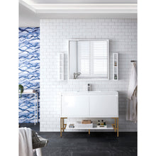 Load image into Gallery viewer, James Martin Milan 47.3&quot; Glossy White - Radiant Gold Single Vanity