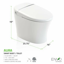 Load image into Gallery viewer, ENVO Aura Smart Toilet Bidet with Remote &amp; Auto Flush- Anzzi