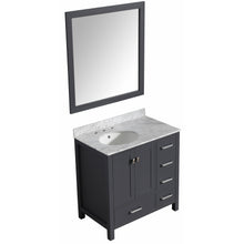 Load image into Gallery viewer, Chateau 36 in. W x 22 in. D Bathroom Bath Vanity Set in Gray with Carrara Marble Top with White Sink- Anzzi