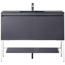 Load image into Gallery viewer, James Martin Milan 47.3&quot; Modern Grey Glossy - Glossy White Single Vanity- James Martin
