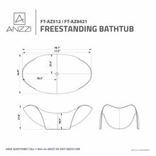Load image into Gallery viewer, Cielo 6.5 ft. Solid Surface Center Drain Freestanding Bathtub in Matte White- Anzzi