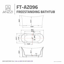 Load image into Gallery viewer, Eft Series 5.58 ft. Freestanding Bathtub in White- Anzzi