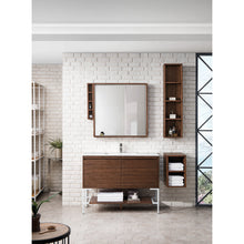 Load image into Gallery viewer, James Martin Milan 47.3&quot; Mid Century Walnut - Glossy White Single Vanity
